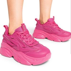 Chunky pink fashion sneakers barely worn